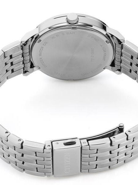 Citizen Quartz Dress Watch with Black Dial and SS Bracelet #BE9170-56E