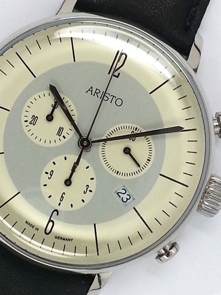 Aristo Bauhaus Swiss Quartz Chronograph Watch with 12-Hr Totalizer #4H177