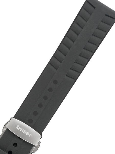 Traser OEM (22mm) Signature Silicone Rubber Watch Strap with Signed Clasp #traser45