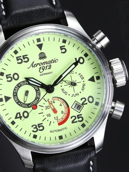 Aeromatic 1912 Automatic Calendar Watch with Luminous Dial #A1419