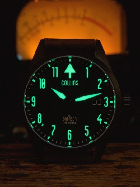 Collins 24-Jewel Automatic Aviator-Styled Watch with PVD Case and Sapphire Crystal #CW01211