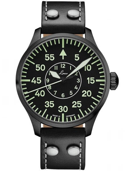 Laco Bielefeld Type B Dial Miyota Automatic Watch, Black Ion Case
