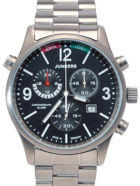 Junkers G-38 Chronograph, Titanium Case Watch with Alarm #6296M-2