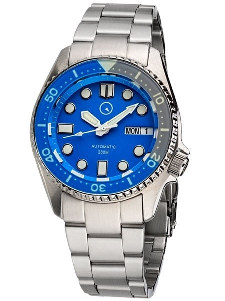 Islander 38mm Automatic Dive Watch with Solid-Link Bracelet, AR Sapphire Crystal, and Luminous Sapphire Bezel Insert #ISL-24