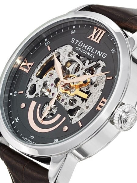 Stuhrling Executive II Semi-Skeleton Automatic Watch with 44mm Case #574.03