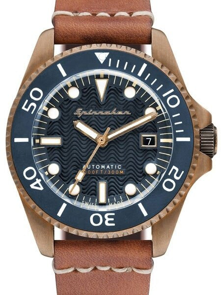 Scratch and Dent - Spinnaker Tesei Swiss Automatic Sports Watch with 43mm Bronze Case and Blue Dial #SP-5060-03