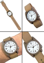 Bertucci DX3 Canvas Polycarbonate Unibody Watch, Sahara Comfort Band, White Dial - 11088