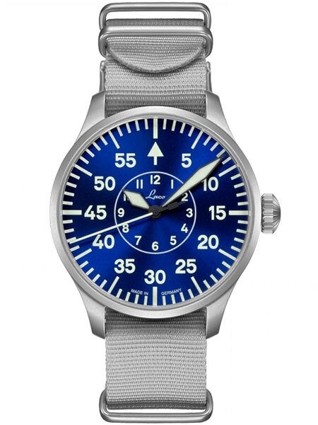 Laco 39mm Aachen Blaue Stunde Automatic Pilot Watch with Sapphire Crystal #862103