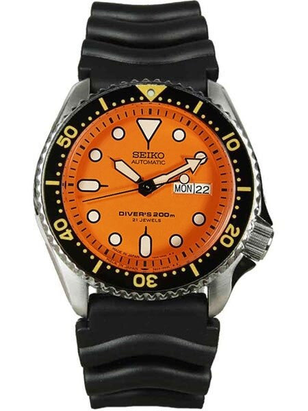 Scratch and Dent - Seiko Automatic Dive Watch with Offset Crown and Rubber Dive Strap #SKX011J1 1