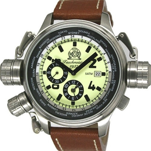 Tauchmeister Worldtimer Watch with Alarm and Full Luminous Dial #T0195