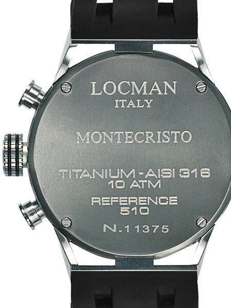 Locman Montecristo 100 Meter Chronograph Watch 44mm case