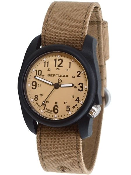 Bertucci DX3 Canvas Polycarbonate Unibody Watch, Sahara Comfort Band, Patrol Khakiâ¢ Dial - 11092