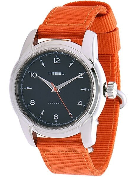 HEMEL Arrowhead Automatic Military-Styled Watch with Matte Black Dial and Sapphire Crystal #HM3