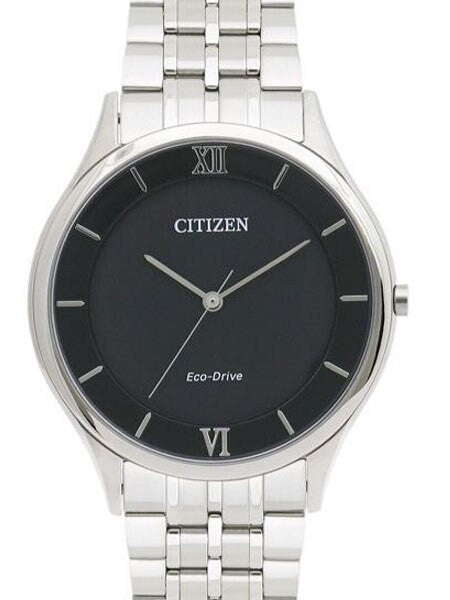 Citizen Ultra-Thin Stiletto Eco-Drive Dress Watch with Black Dial and Sapphire Crystal #AR0071-59E