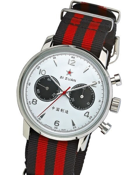 Scratch and Dent - Seagull 1963 Hand Wind Mechanical Chronograph with White Dial #6488-2901W 1