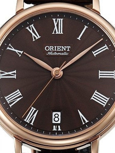 Orient Soma Automatic Dress Watch with Maroon Dial and Rose Goldtone Case #ER2K001T