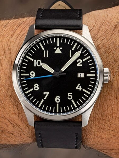 Islander Aviator Automatic Watch with Leather Strap and an Anti-Reflective Sapphire Crystal #ISL-45