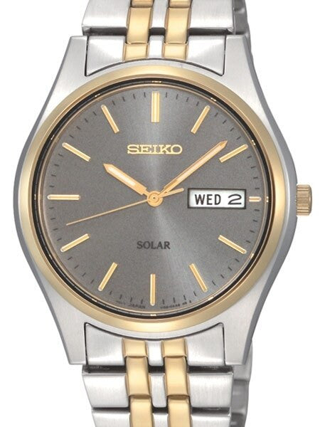 Seiko Core Series Solar Watch with 37mm Stainless Steel Case and Bracelet #SNE042