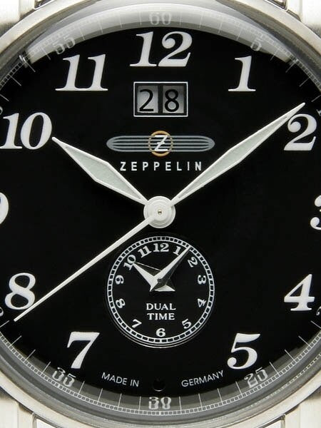 Graf Zeppelin German Made Dual Time, Big Date Watch with Two Crowns. #7644-2