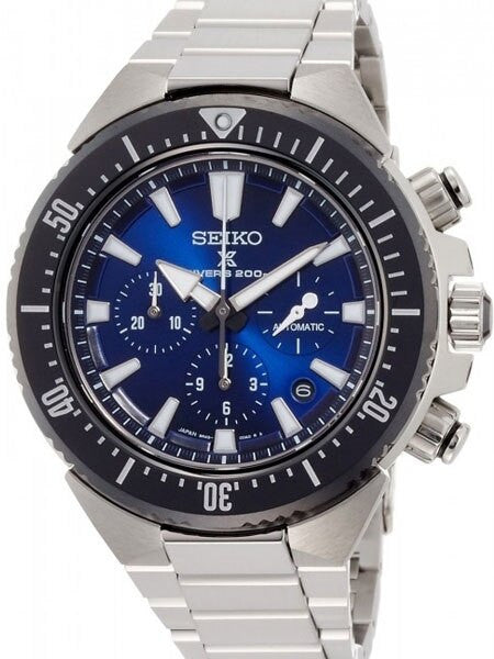 Seiko Prospex Trans Ocean Automatic Dive Chronograph with Blue Dial and Sapphire Crystal #SBEC003
