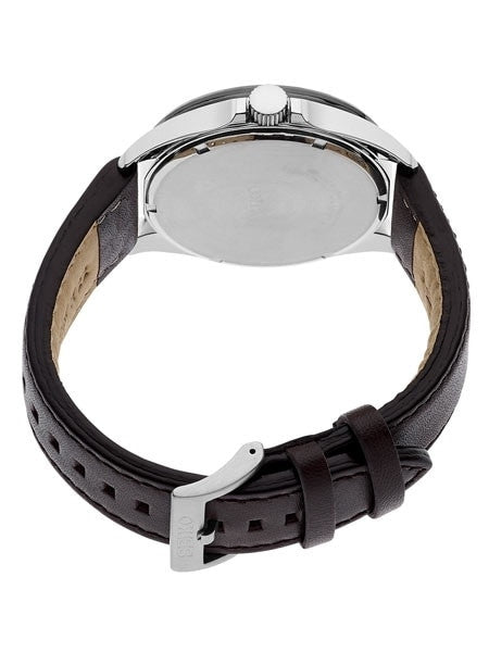Seiko Solar Watch with 43mm Stainless Steel Case and Leather Strap #SNE487