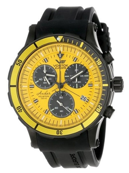 Vostok-Europe Anchar Mens Chronograph Dive Watch with Tritium Tube Illumination #5104185