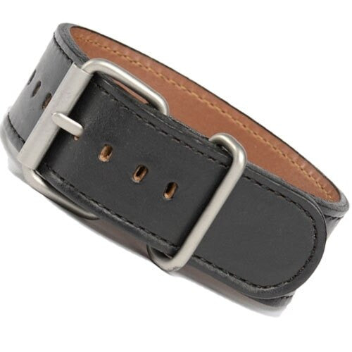 Bertucci Apex Black Chromexcel Montanaro Survival Horween Leather Strap with Stainless Steel Buckle #155M