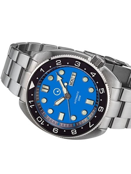 Islander Dual-Time Automatic Dive Watch with AR Double Dome Sapphire Crystal, and Luminous Ceramic Bezel Insert #ISL-31