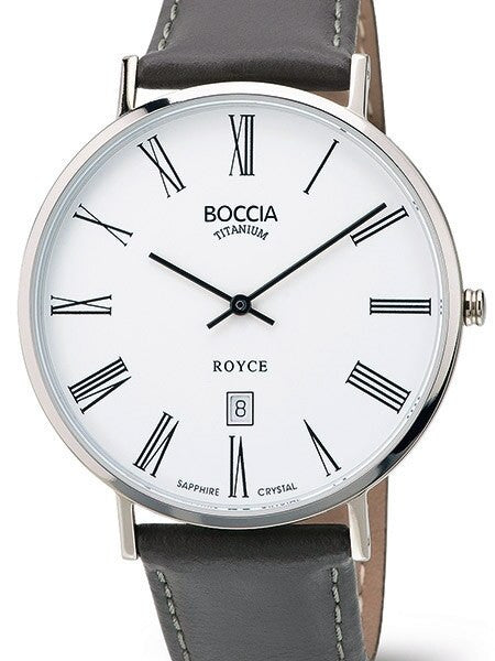Boccia Mens Thin Quartz Watch with 42mm Titanium Case and a Sapphire Crystal #3589-03