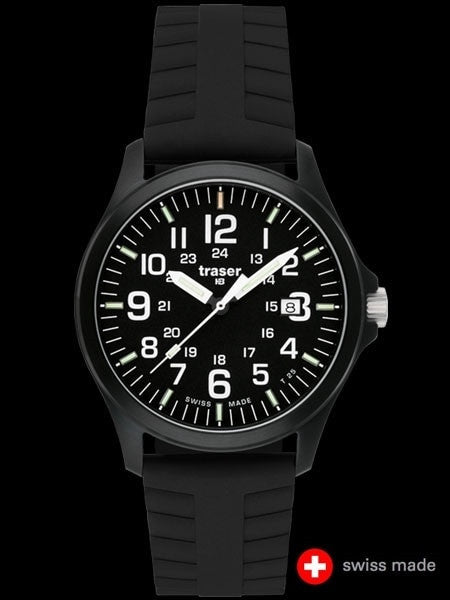 Traser Officer Pro Black PVD Steel Case Watch with a Sapphire Crystal #107103