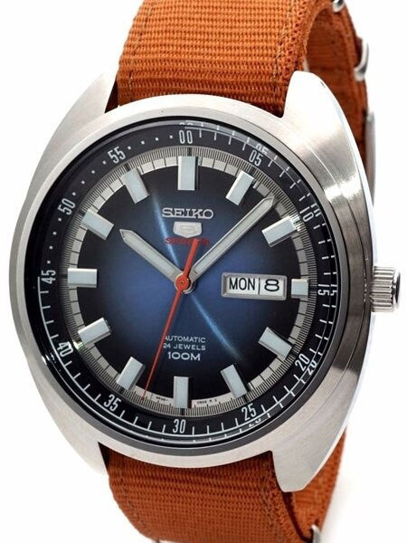 Seiko Sports 5 Automatic 24-Jewel Watch with a 44mm Turtle-Style Case #SRPB21K1