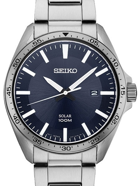 Seiko Solar Watch with 43mm Stainless Steel Case and Bracelet #SNE483