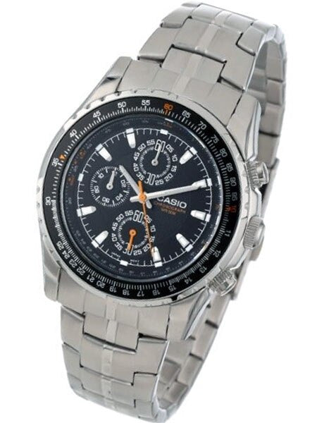 Casio Slide Rule Bezel Analog Chronograph Watch, Stainless Steel Bracelet #MTP-4500D-1AV