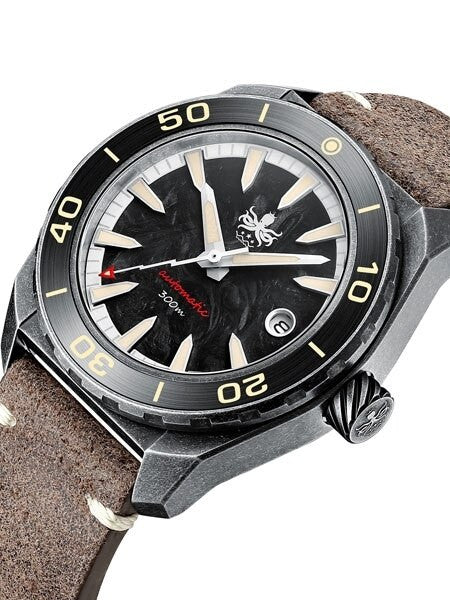 PHOIBOS Black Forged Carbon Dial Proteus 300-M Automatic Dive Watch with AR DD Sapphire Crystal #PY028D