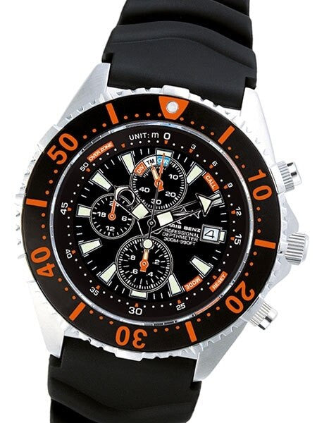 Chris Benz Professional Depthmeter, 300 Meter Dive Watch with Chronograph #CB-C300-O-KBS