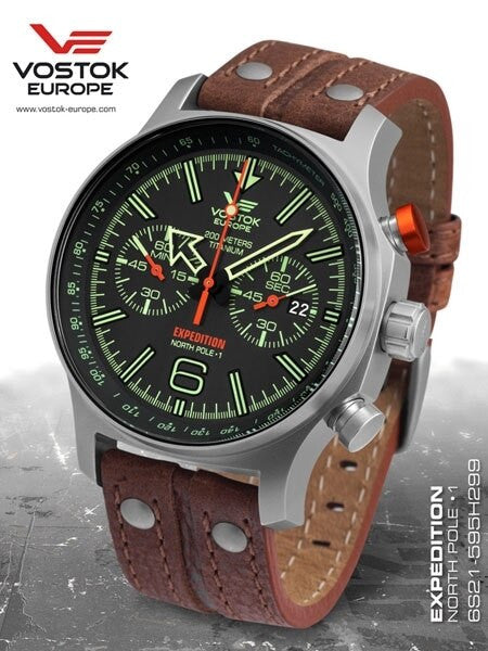 Vostok-Europe Expedition North Pole Chronograph with 47mm Titanium Case #595H299