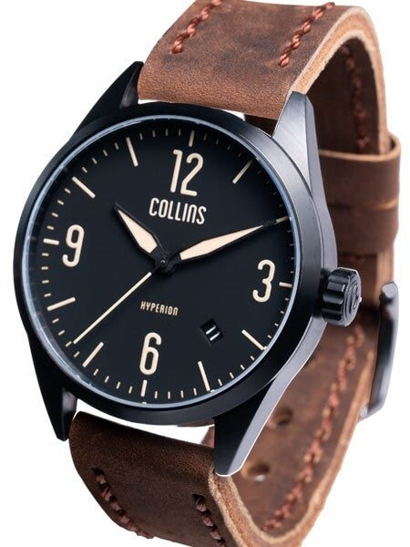 Collins Hyperion Swiss Automatic Watch with 40mm PVD Case and a Double-Dome AR Sapphire Crystal #CWB02