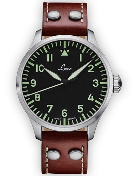 Laco 42mm Augsburg Type A Dial Automatic Pilot Watch, New Sapphire Crystal #861688