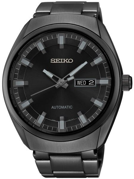 Seiko Recraft Series Automatic Watch with Black PVD 43.5mm Case and Bracelet #SNKN43