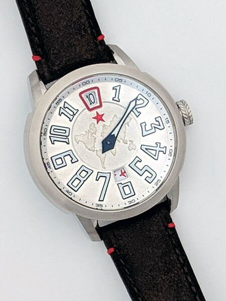 Red Star Jump Hour Automatic Watch AR Sapphire Crystal #8176G-C