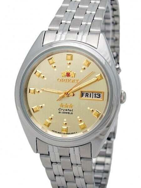 Orient Automatic Watch with Champange Dial, Day-Date and SS Bracelet #EM0401NC