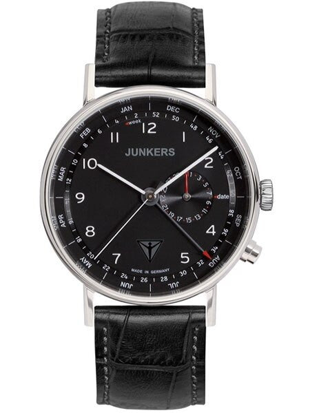 Junkers Eisvogel F13 Swiss Quartz Calendar Watch with Date, Week, Month  #6734-2