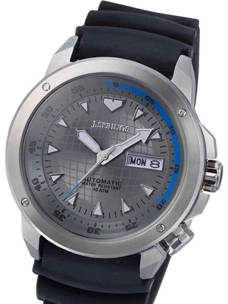 J. Springs Automatic 21-Jewel Sport Watch with Day and Date, Grey Dial #BEB086