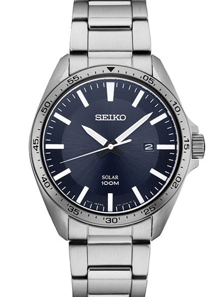 Seiko Solar Watch with 43mm Stainless Steel Case and Bracelet #SNE483