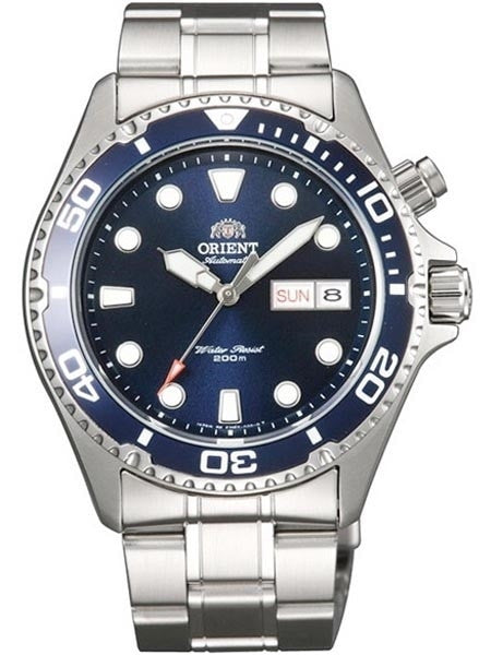 Scratch and Dent - Orient Blue Ray 21-Jewel Automatic Dive Watch on a Bracelet #CEM65009D (Blue Ray)