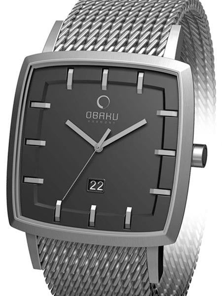 oba OBA　外形35センチ Obaku Harmony 40mm Wide Quartz Watch with Steel Mesh Bracelet