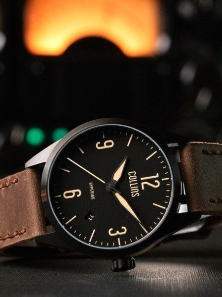 Collins Hyperion Swiss Automatic Watch with 40mm PVD Case and a Double-Dome AR Sapphire Crystal #CWB02