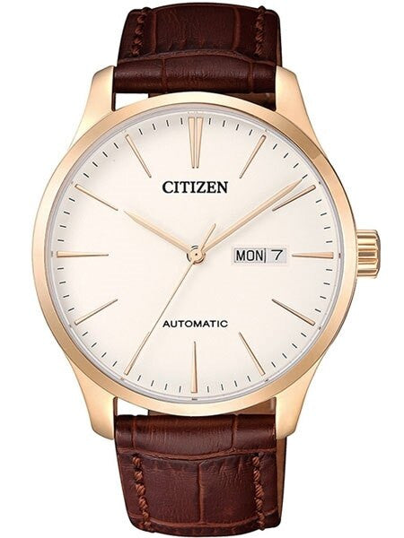 Citizen Automatic Watch with Brown Leather Strap #NH8353-18A