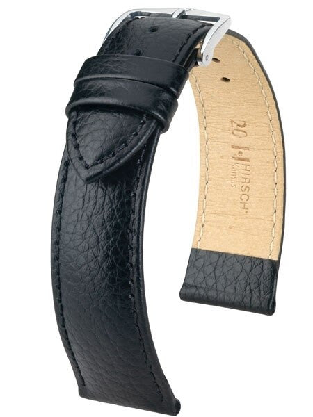 Hirsch Kansas Black Soft Calf Leather Watch Strap #015020-50
