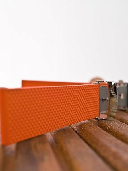 Squale 2002 OEM 22mm Orange Natural Rubber Dive Watch Strap #2002-OR